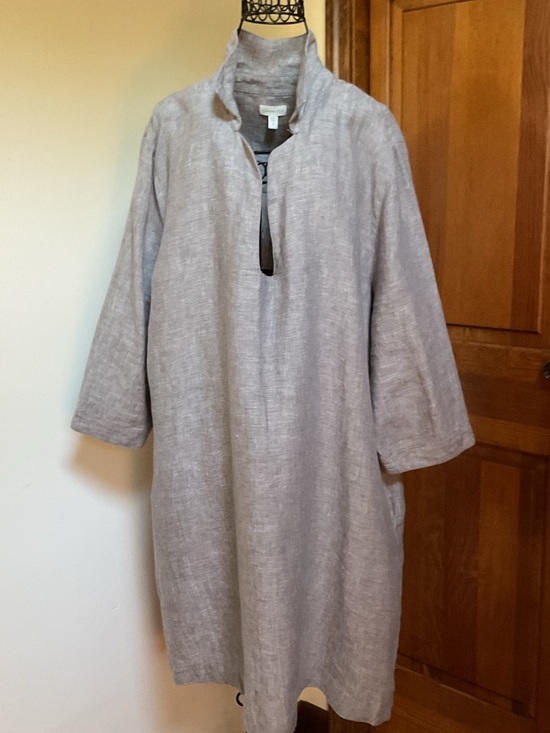 Garnet Hill Tops - Garnet hill nice weight Gray Linen Tunic Dress, 18